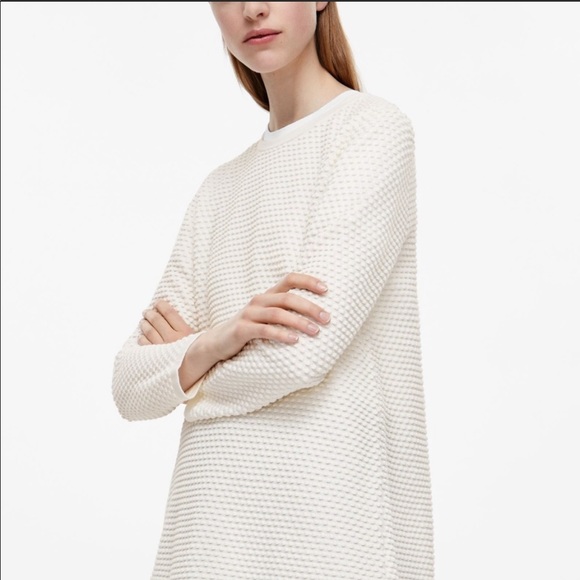 COS Sweaters - COS RAISED STITCHED IVORY SWEARER (SMALL)